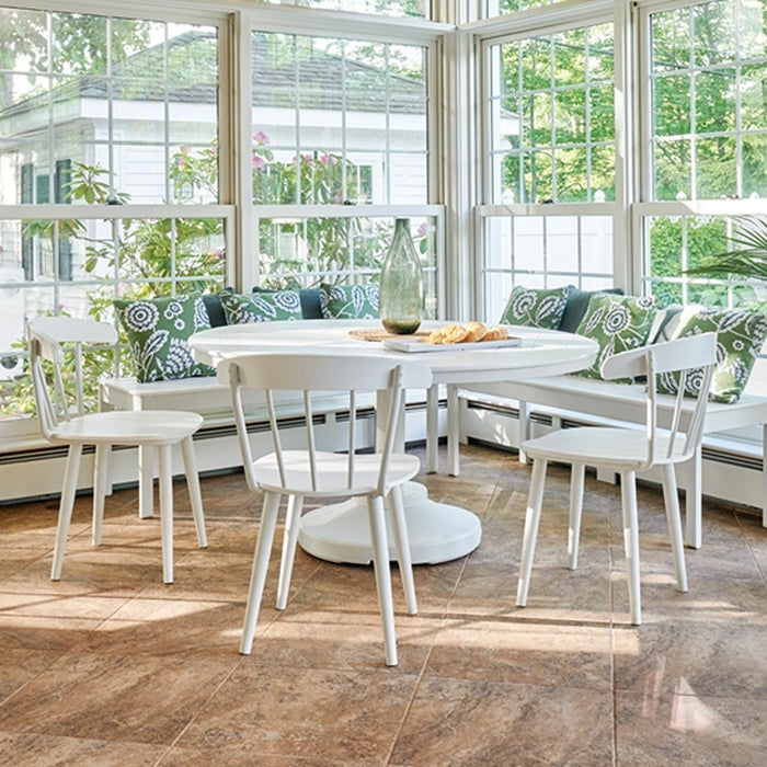 Telescope Casual Slat Bar Height 80-Pound Pedestal Table With 42" Round Table Top