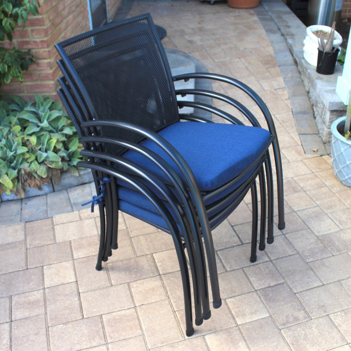 Kettler Pilano Wrought Iron Stackable Arm Chair - Set Of 6