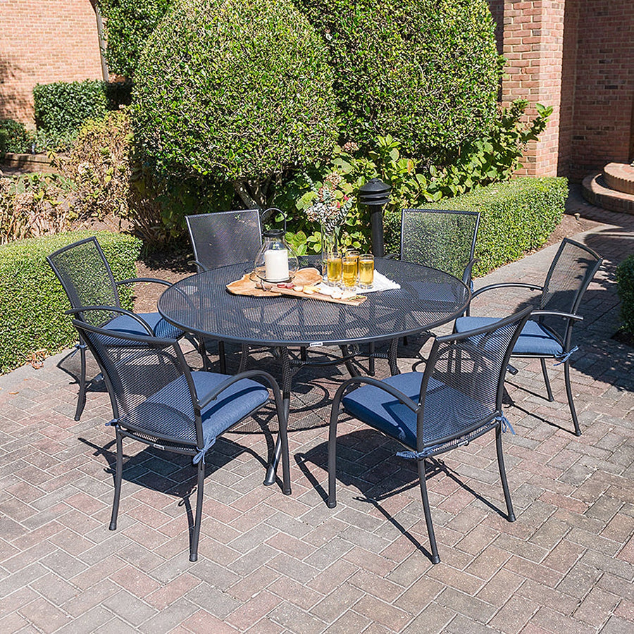 Pilano 7-Piece Round Wrought Iron Dining Set