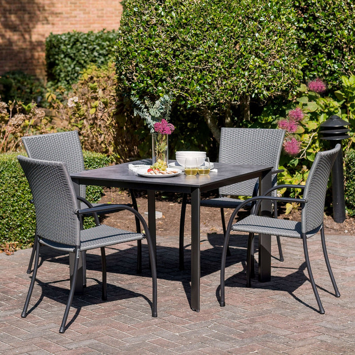 Pilano Woven Stackable Arm Chairs - Set Of 4