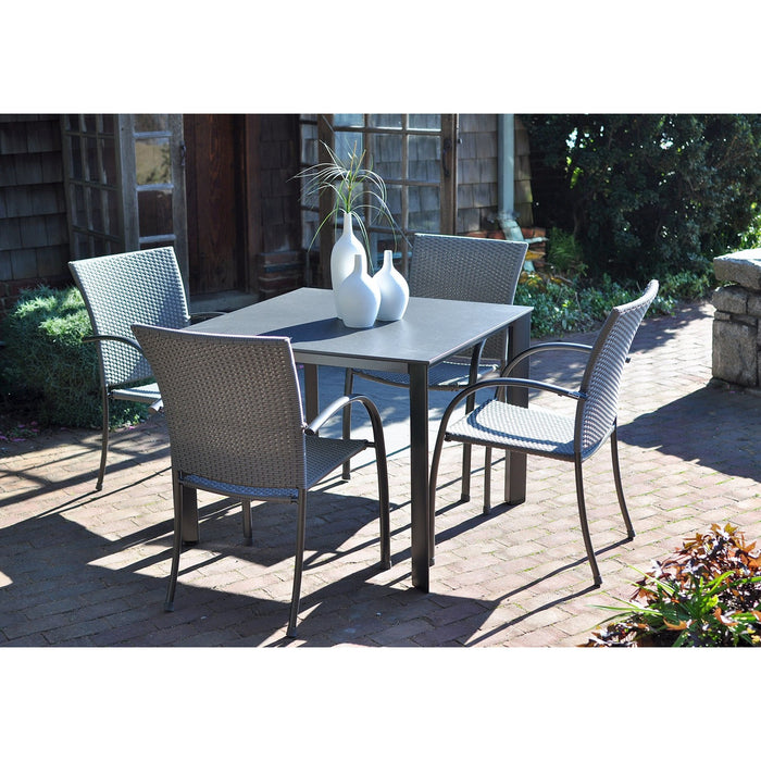 Pilano Woven Stackable Arm Chairs - Set Of 4