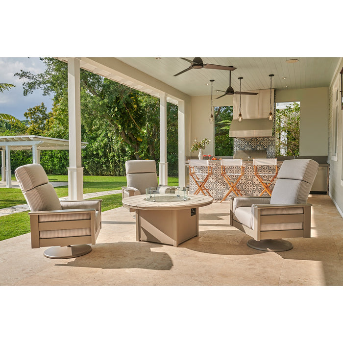 Telescope Casual Leeward Cushion Deep Seat Swivel Hidden Motion Arm Chair w/ Polymer Arms