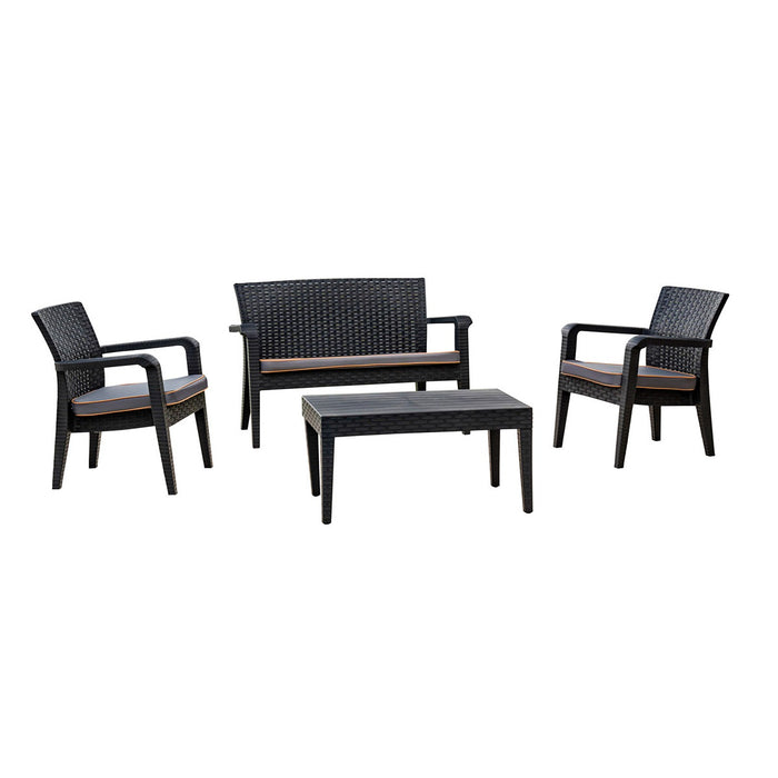 Alaska 4-Piece Seating Set with Cushions - Anthracite