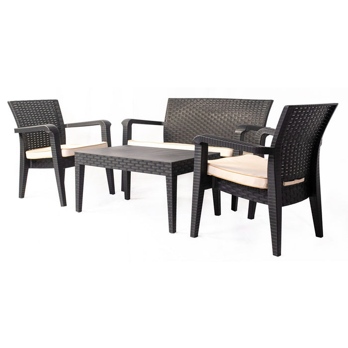 Alaska 4-Piece Seating Set with Cushions - Anthracite