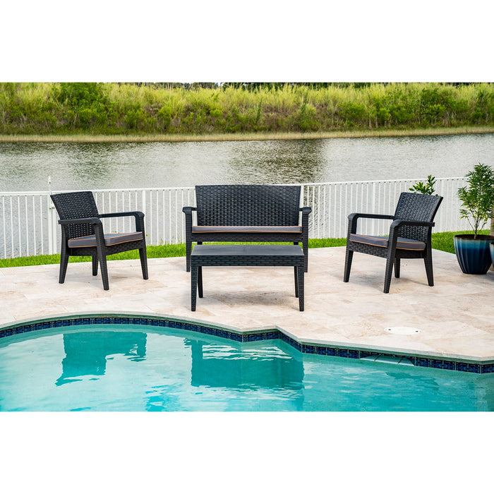 Alaska 4-Piece Seating Set with Cushions - Anthracite