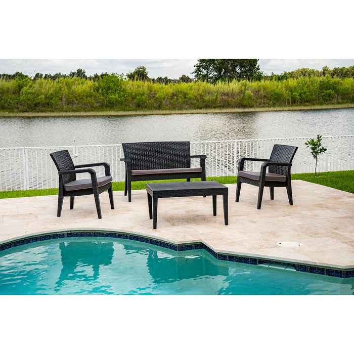 Alaska 4-Piece Seating Set with Cushions - Anthracite