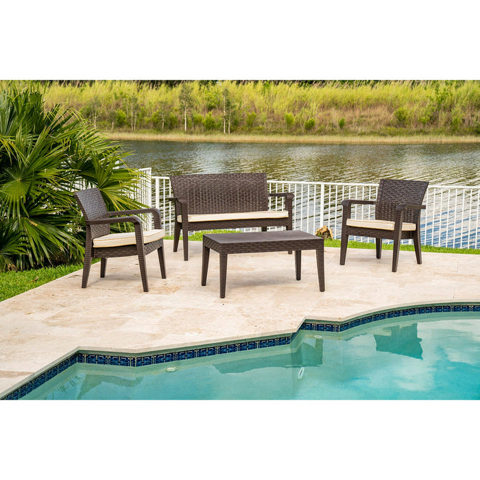 Alaska 4-Piece Seating Set with Cushions - Brown