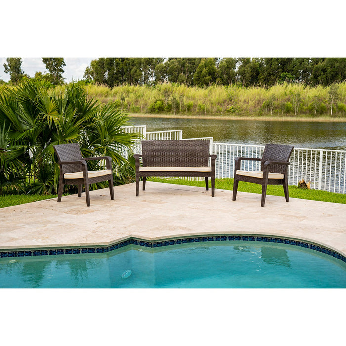 Alaska 4-Piece Seating Set with Cushions - Brown