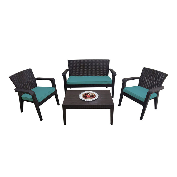 Alaska 4-Piece Seating Set with Cushions - Brown