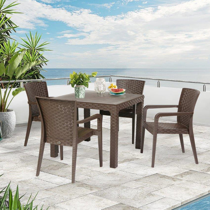 Rainbow Outdoor Alberta 5-Piece Dining Set - Brown outdoors