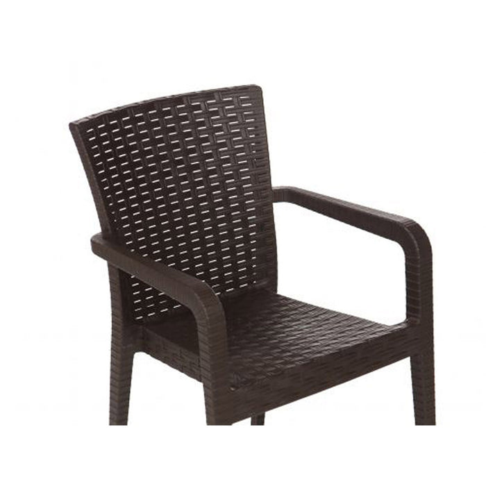 Alberta Set of 2 Stackable Armchair - Brown
