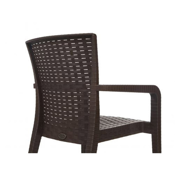 Alberta Set of 2 Stackable Armchair - Brown