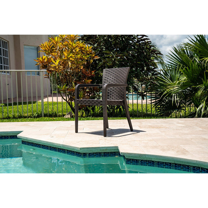 Alberta Set of 2 Stackable Armchair - Brown