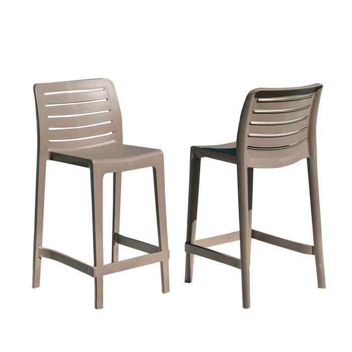 Rainbow Outdoor Leva Set of 2 Barstools - Cappuccino