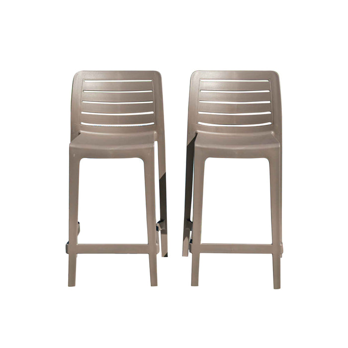 Rainbow Outdoor Leva Set of 2 Barstools - Cappuccino