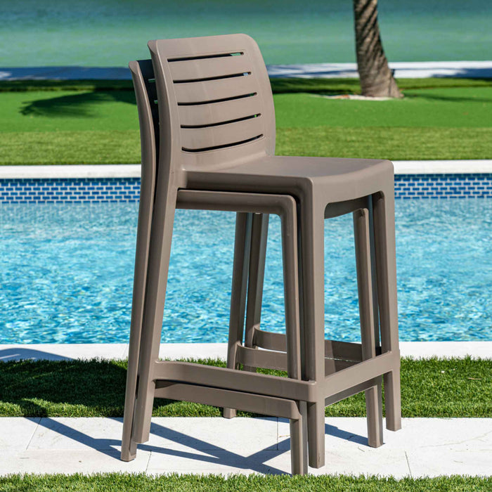 Rainbow Outdoor Leva Set of 2 Counterstools - Cappuccino