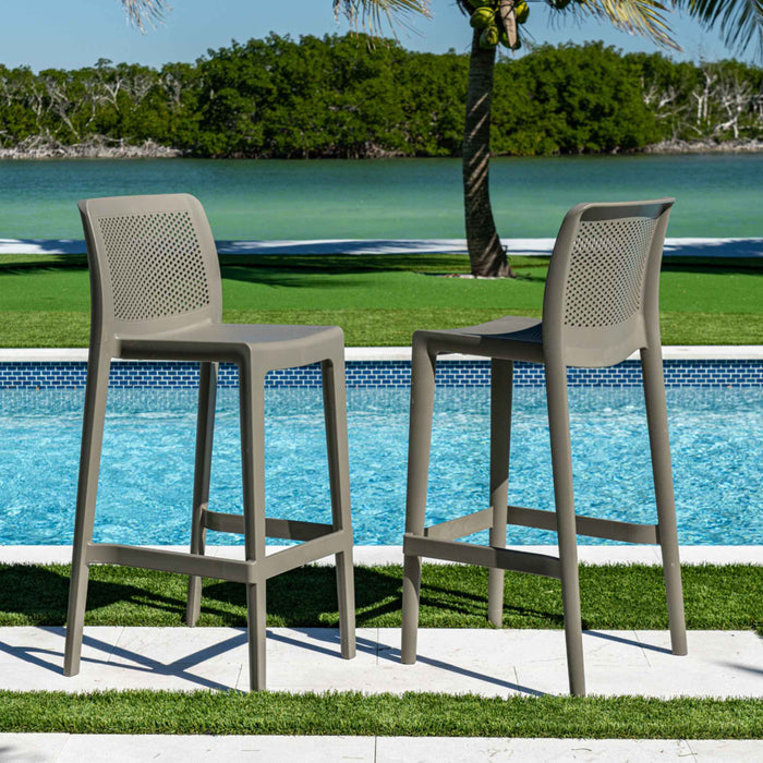 Rainbow Outdoor Lisa Set of 2 Barstools - Cappuccino