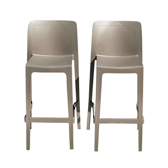 Rainbow Outdoor Luna Set of 2 Barstools - Cappuccino