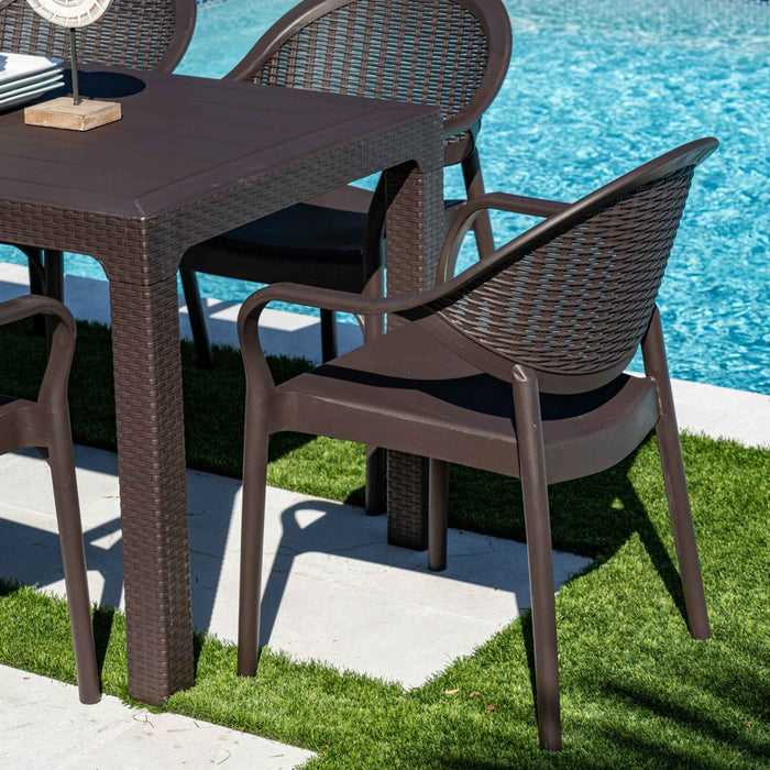 Mona 5-Piece Dining Set - Brown