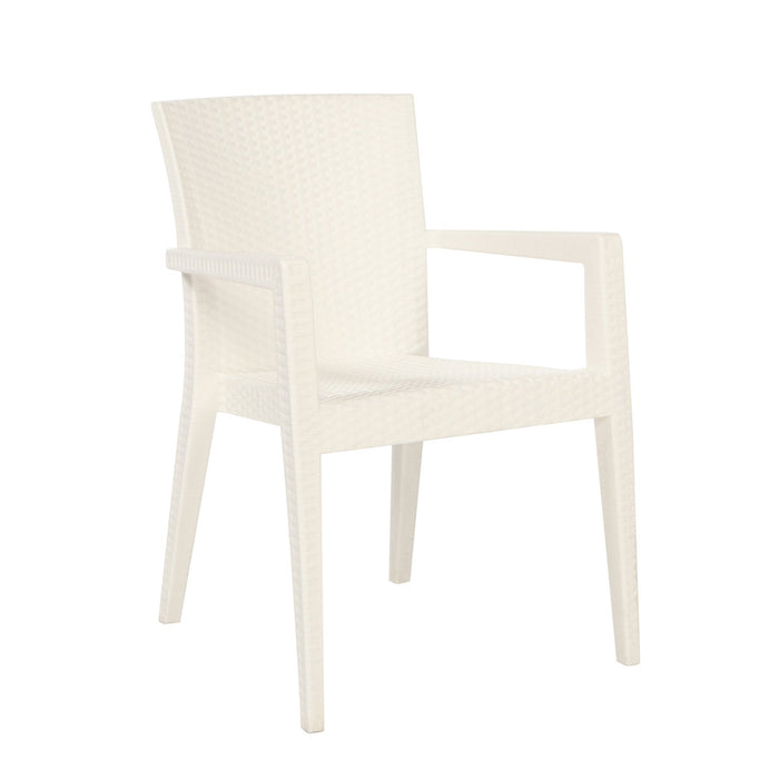 Rainbow Outdoor Montana Set of 2 Stackable Armchair - White
