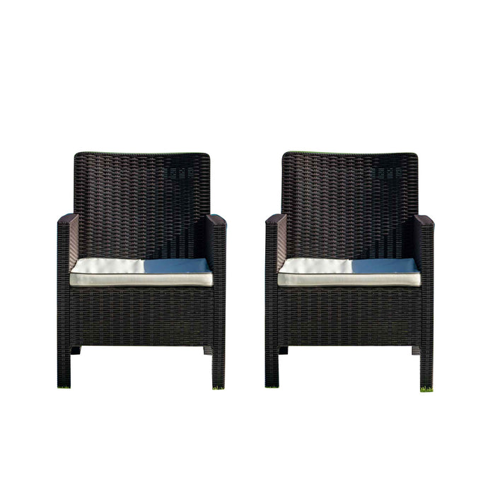 Rainbow Outdoor Nova Set of 2 Lounge Chairs W/Cushion - Brown