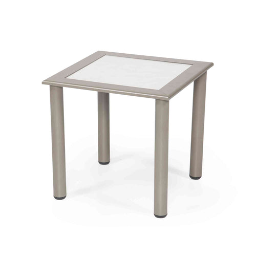 Rainbow Outdoor Odessa End Table - Capuccino Hpl - White