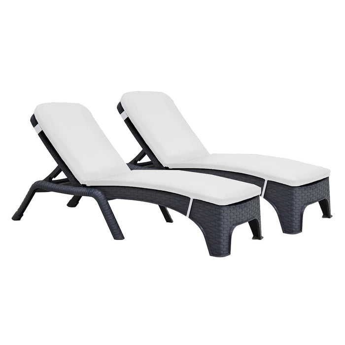 Roma Set of 2 Chaise Lounger - Anthracite