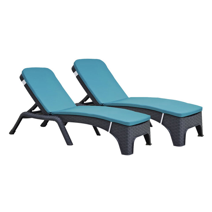 Roma Set of 2 Chaise Lounger - Anthracite