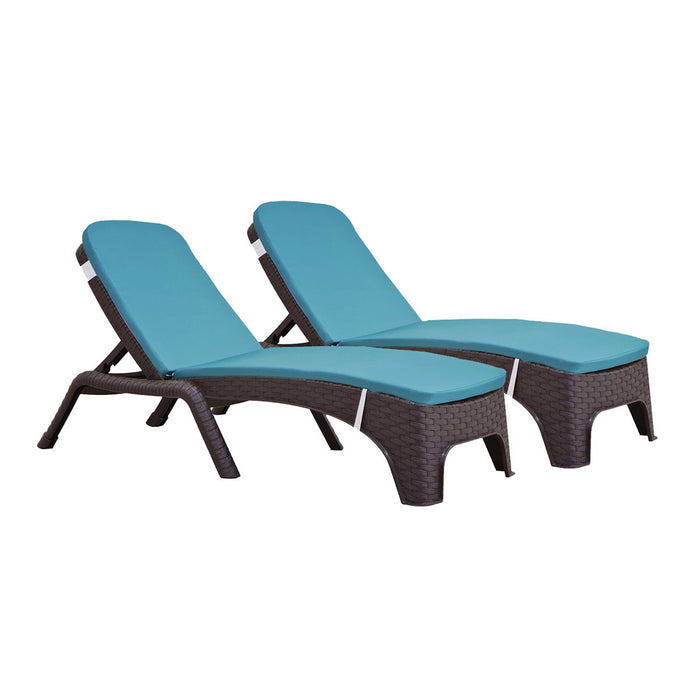 Roma Set of 2 Chaise Lounger - Brown