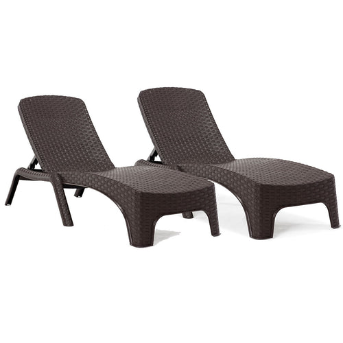 Rainbow Outdoor Roma Set of 2 Chaise Lounger - Brown