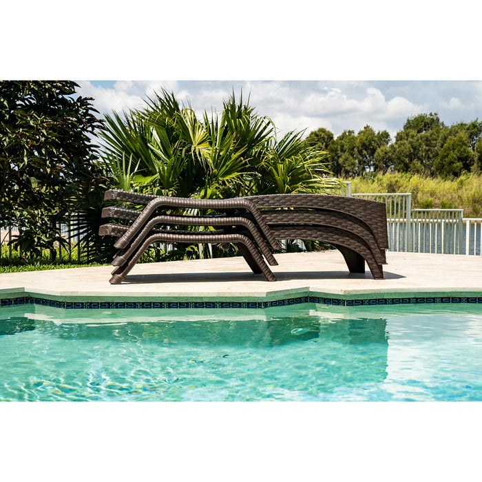 Roma Set of 2 Chaise Lounger - Brown