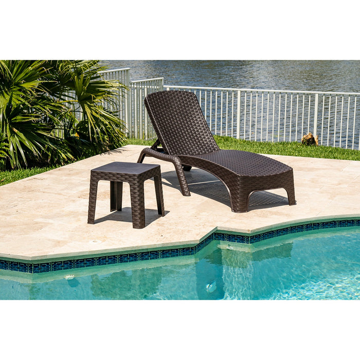 Roma Set of 2 Chaise Lounger - Brown