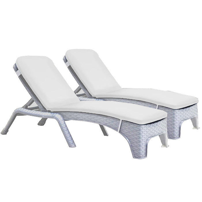 Roma Set of 2 Chaise Lounger - White