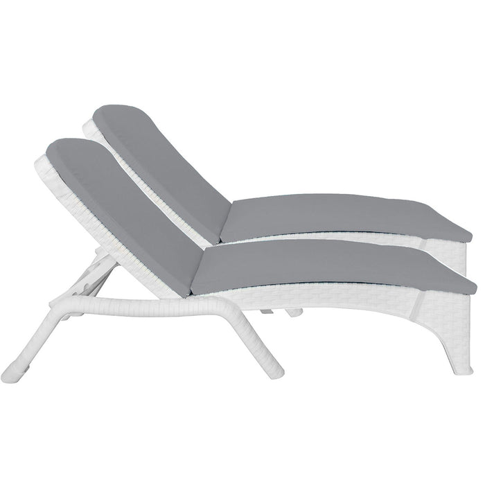 Roma Set of 2 Chaise Lounger - White