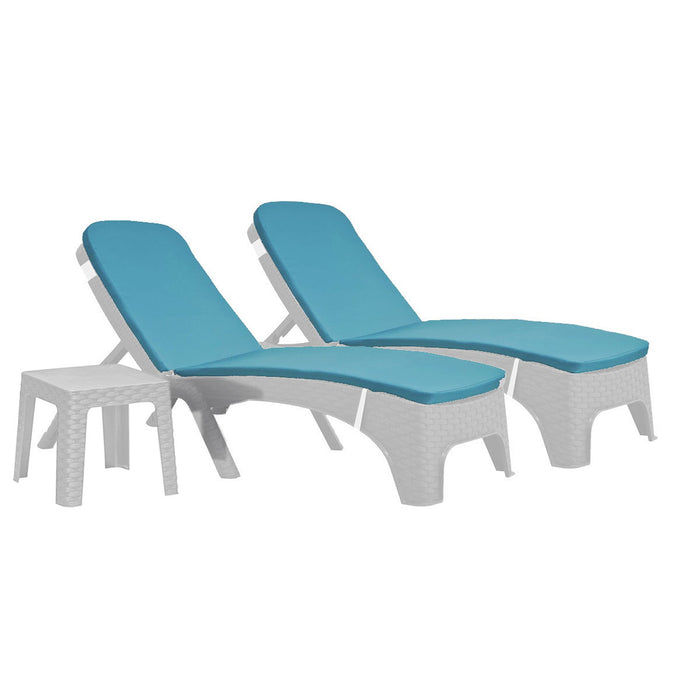 Roma 3-Piece Chaise Lounger Set - White