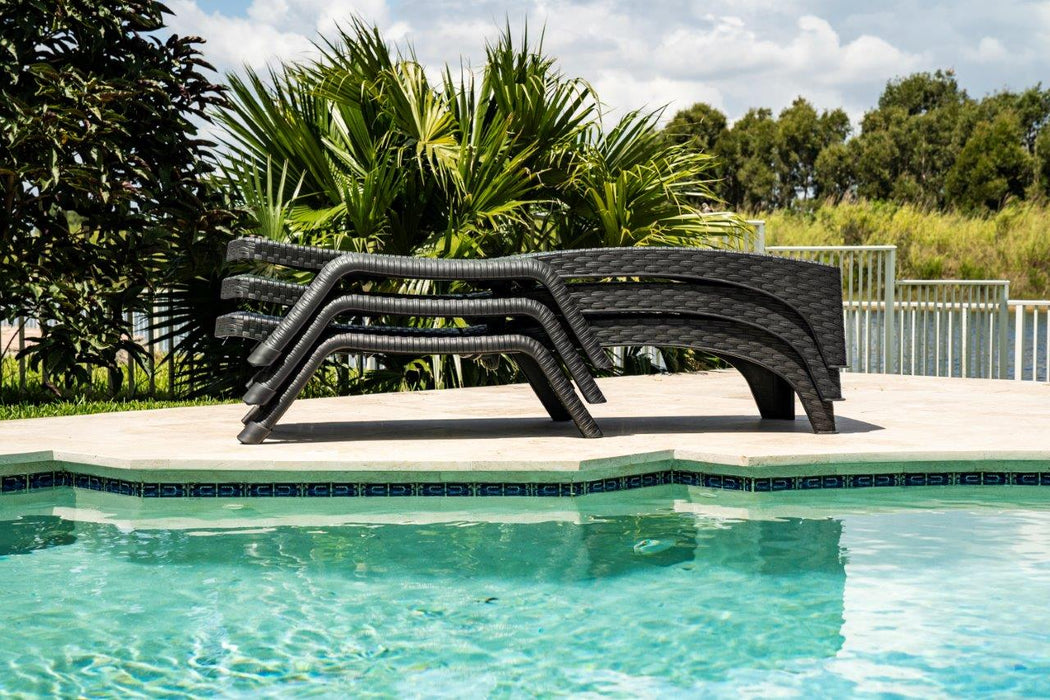 Rainbow Outdoor Roma Set of 2 Chaise Lounger - Anthracite - Anthracite