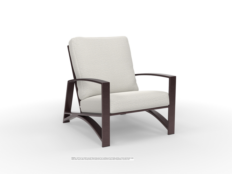 OW Lee chair in Rosewood finish with Chinchilla White fabric