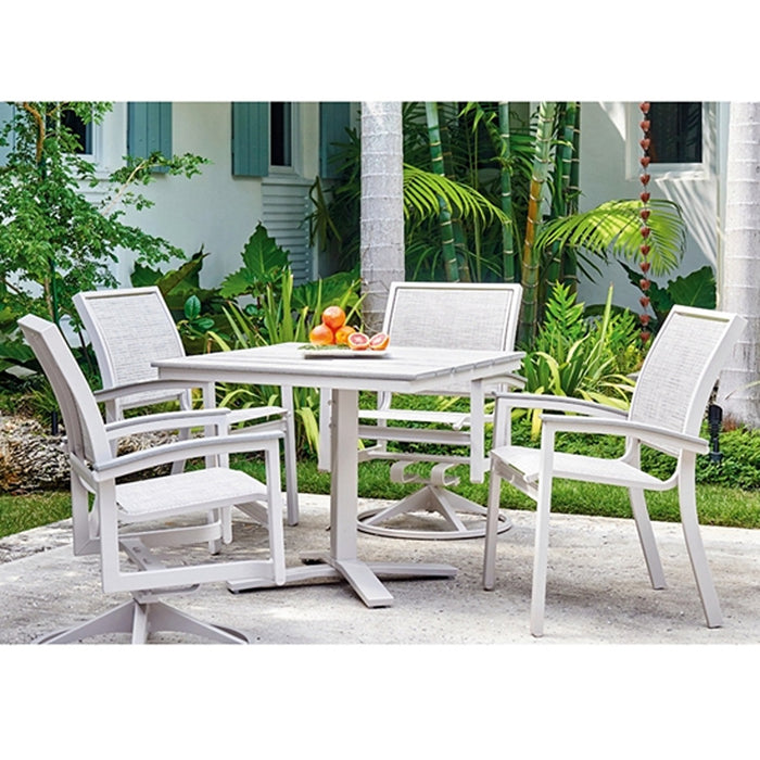 Telescope Casual Rustic Polymer Balcony Height Pedestal Table With 36" Square Table Top