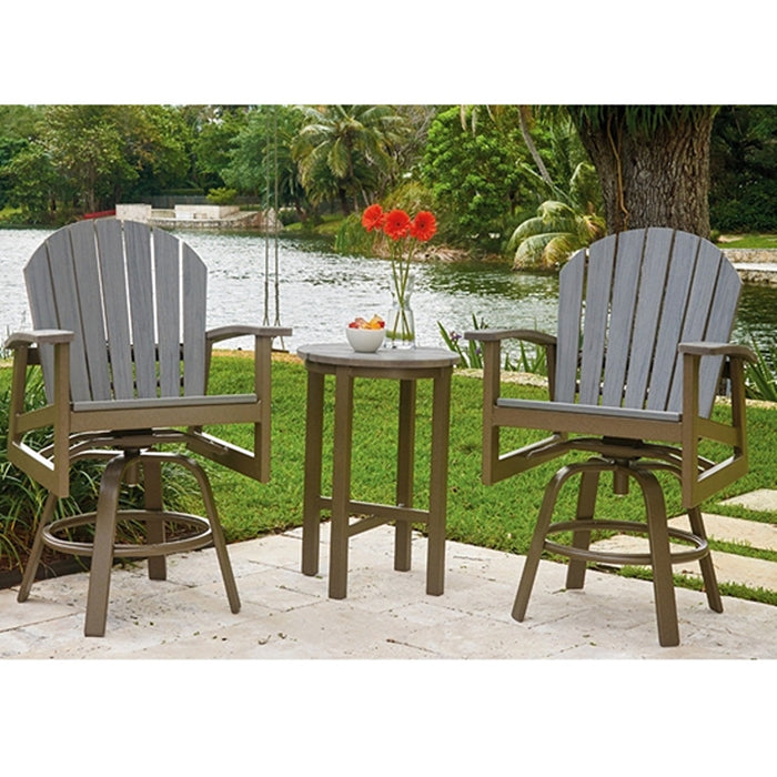 Telescope Casual Rustic Polymer Top Table 21" Round Deluxe End Table