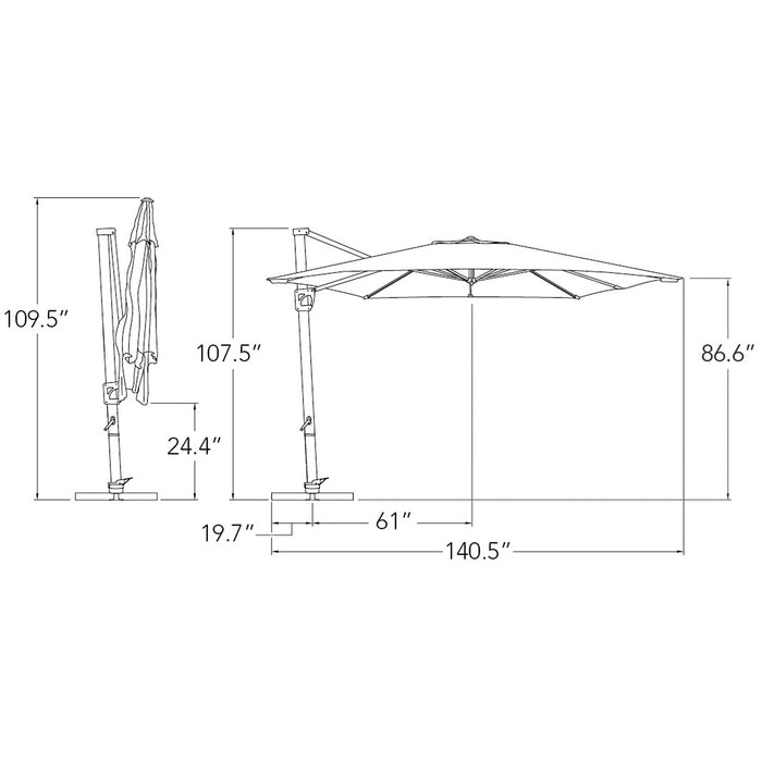 Simply Shade Bali 10′ Square Cantilever Umbrella