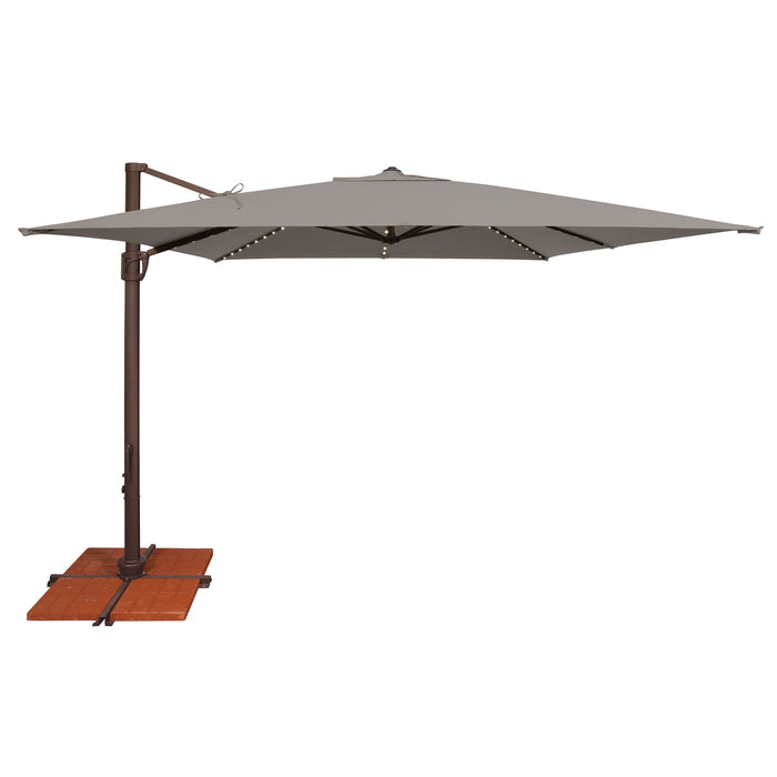 Simply Shade Bali Pro 10′ Square Cantilever Umbrella with Starlights