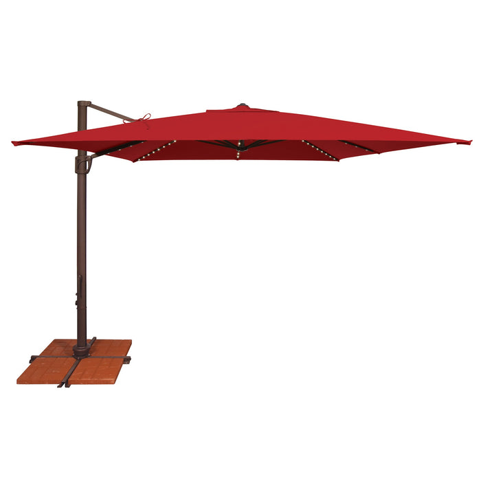 Simply Shade Bali Pro 10′ Square Cantilever Umbrella with Starlights