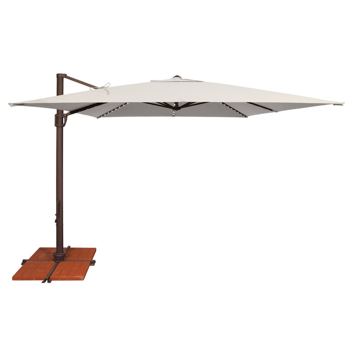 Simply Shade Bali Pro 10′ Square Cantilever Umbrella with Starlights