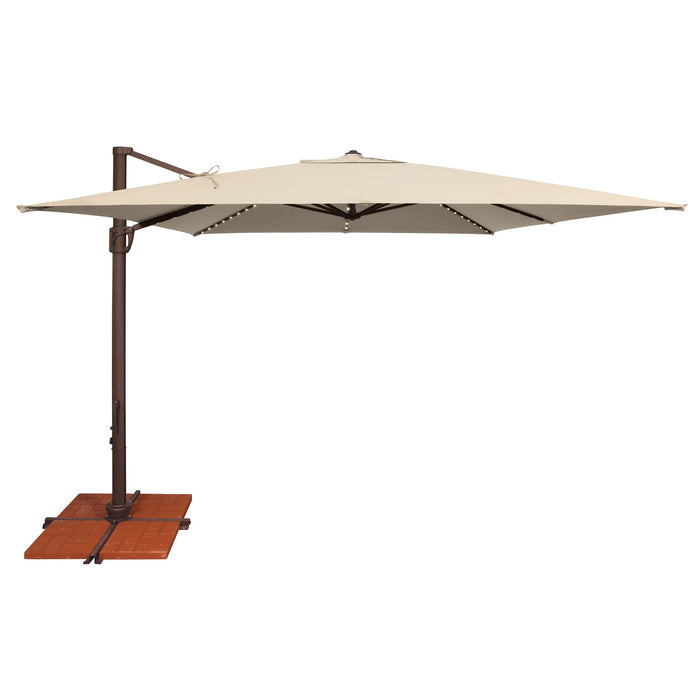 Simply Shade Bali Pro 10′ Square Cantilever Umbrella with Starlights