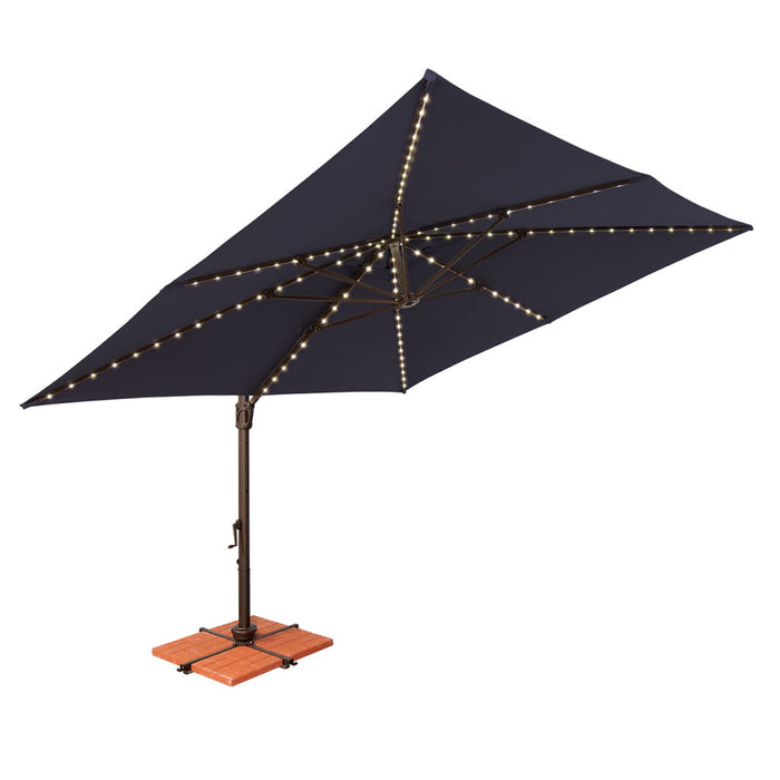 Simply Shade Bali Pro 10′ Square Cantilever Umbrella with Starlights