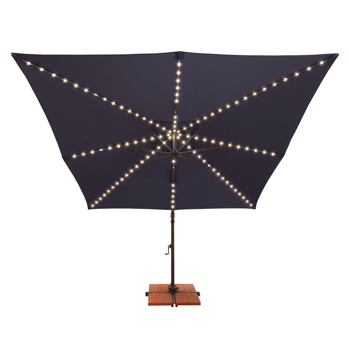 Simply Shade Bali Pro 10′ Square Cantilever Umbrella with Starlights