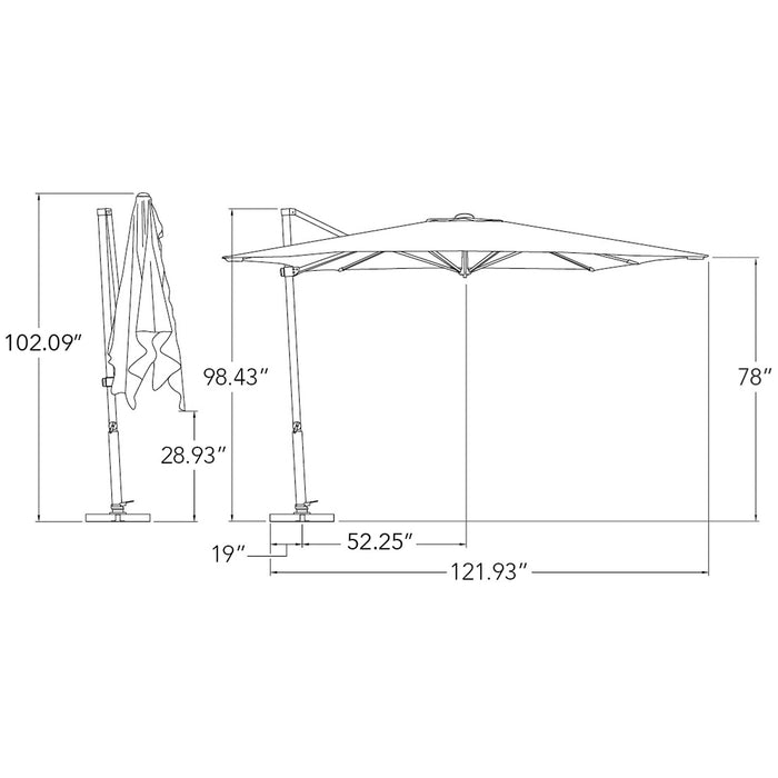 Simply Shade Skye 8.6′ Square Cantilever Umbrella