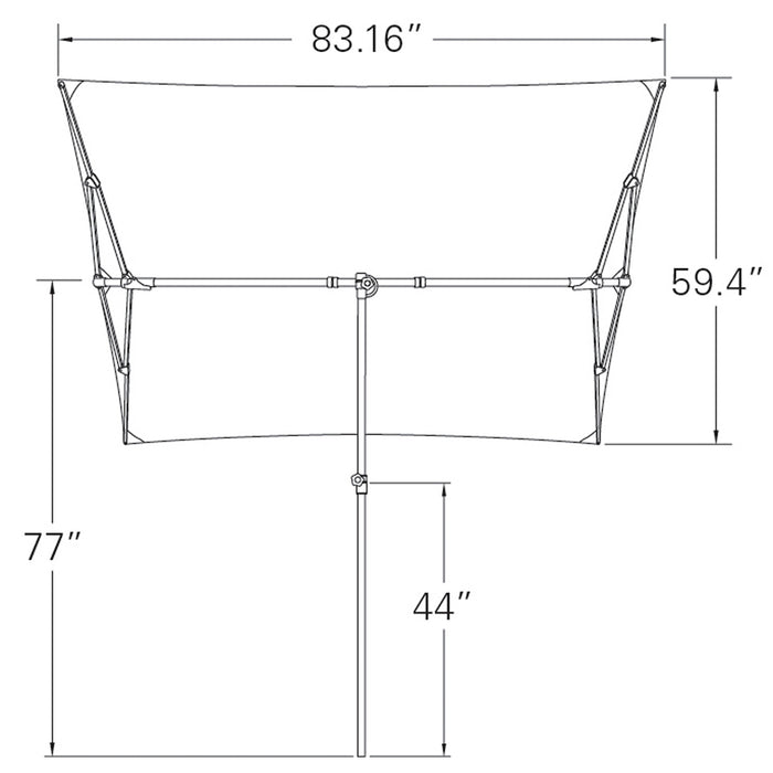 Simply Shade Capri 4.95′ x 6.93′ Rectangle Balcony Umbrella