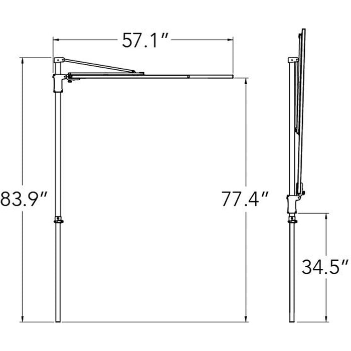 Simply Shade Amelia 9′ x 4.76′ Half Umbrella