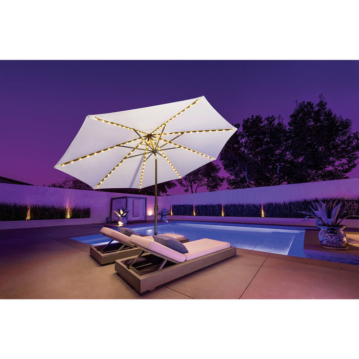 Simply Shade Lanai Pro 11′ Octagon Auto Tilt Market Umbrella with Starlights